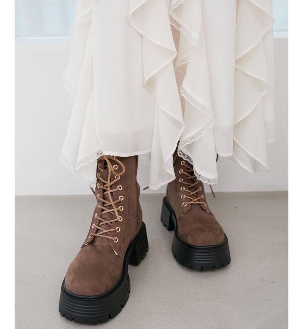  「タンクソールレースアップブーツ」|ショートブーツ|
