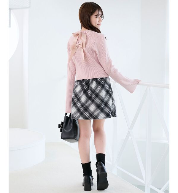  「バックリボンショートカーディガン」|カーディガン|