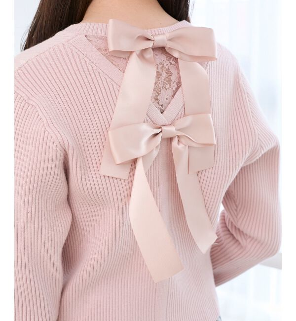  「バックリボンショートカーディガン」|カーディガン|