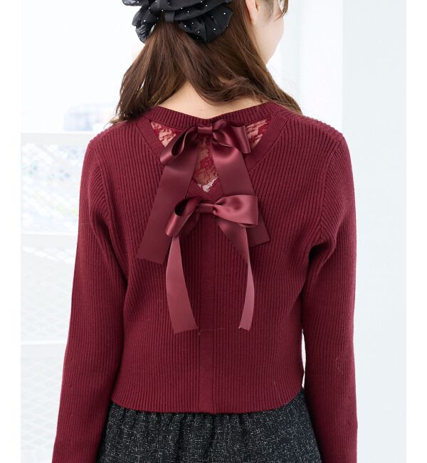  「バックリボンショートカーディガン」|カーディガン|