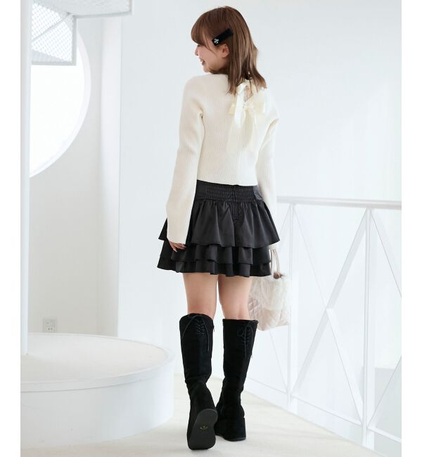  「バックリボンショートカーディガン」|カーディガン|