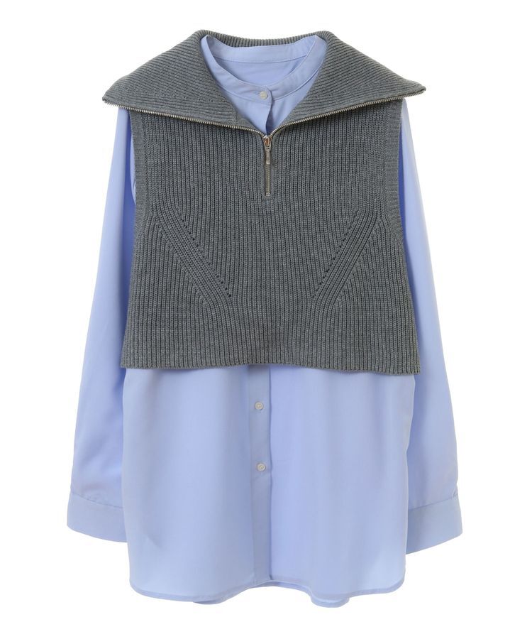 earth music&ecology「SET　Zipニットベスト+ブラウス」|ベスト・ジレ|