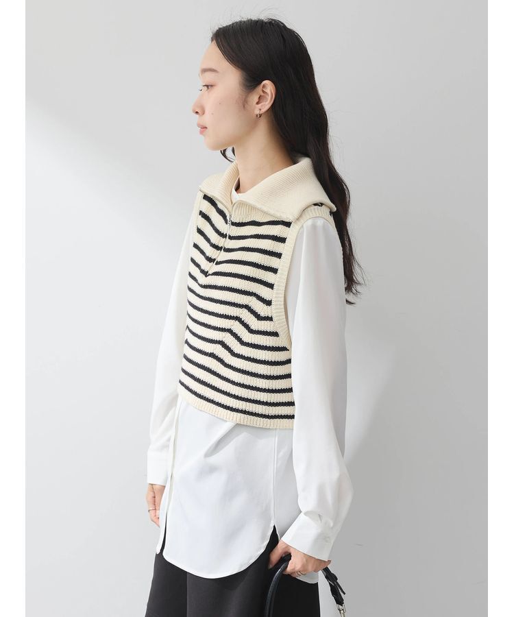 earth music&ecology「SET　Zipニットベスト+ブラウス」|ベスト・ジレ|