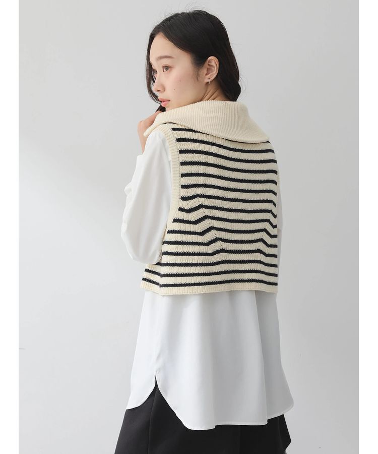 earth music&ecology「SET　Zipニットベスト+ブラウス」|ベスト・ジレ|