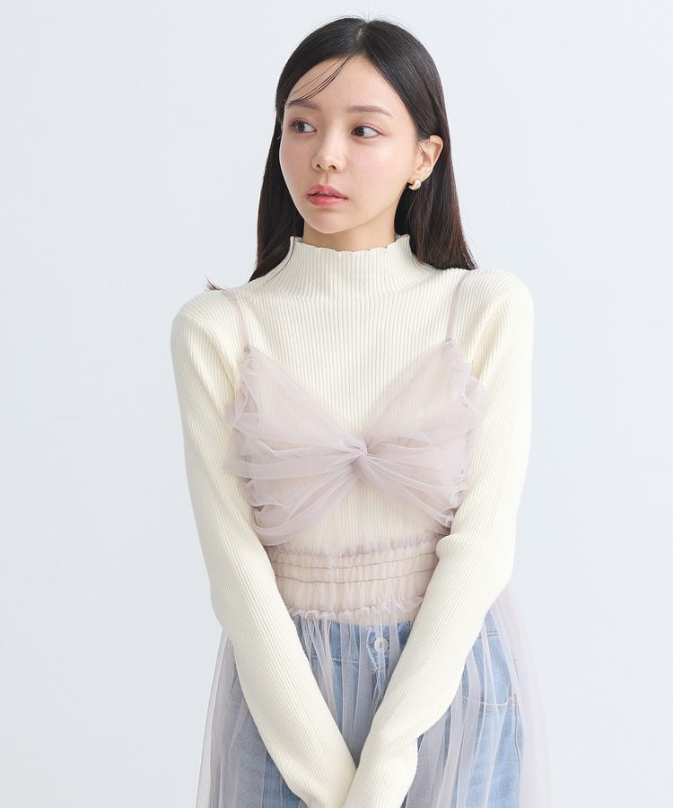 earth music&ecology「ねじりチュールキャミワンピース」|ワンピース|