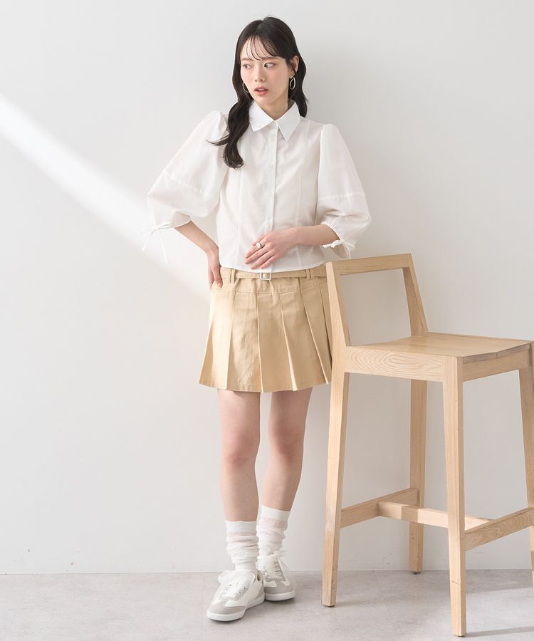 earth music&ecology「パワショルペプラムシャツ」|シャツ・ブラウス|