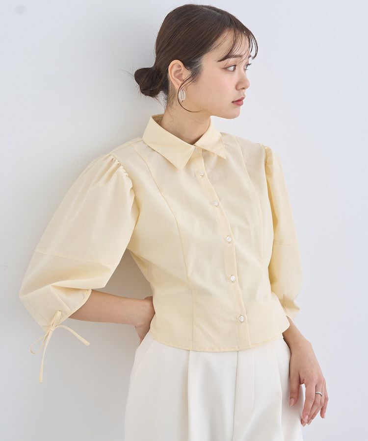 earth music&ecology「パワショルペプラムシャツ」|シャツ・ブラウス|Cream