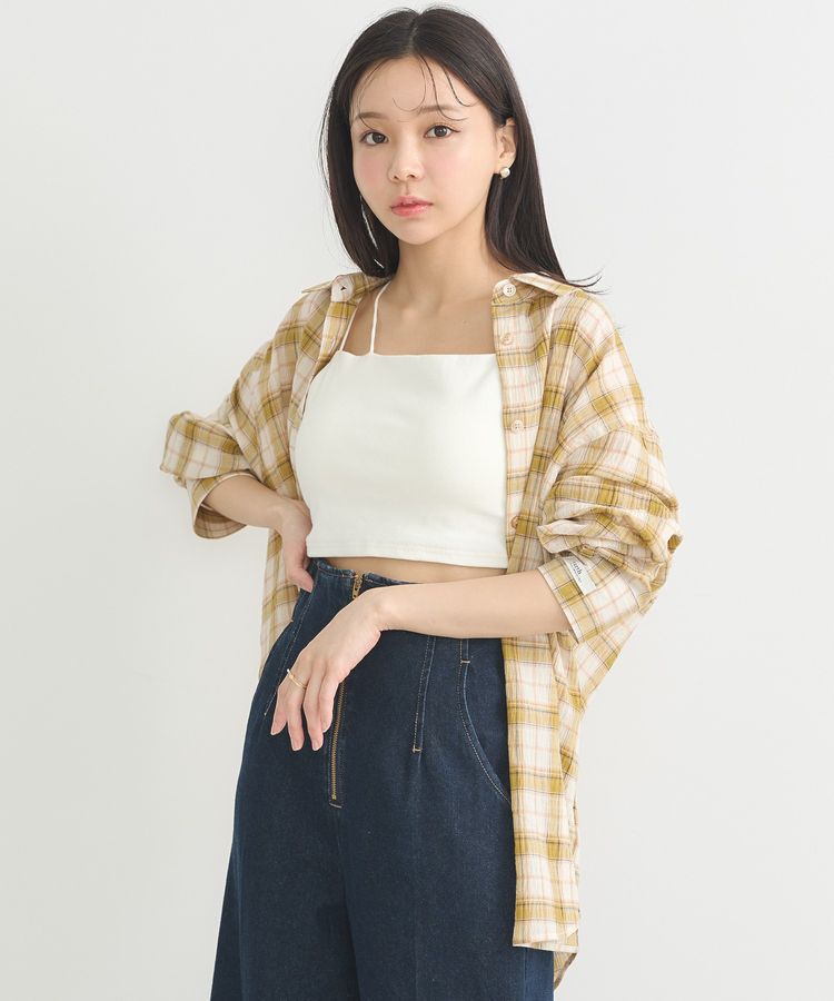 earth music&ecology「アソートオーバーシャツ」|シャツ・ブラウス|Check Yellow