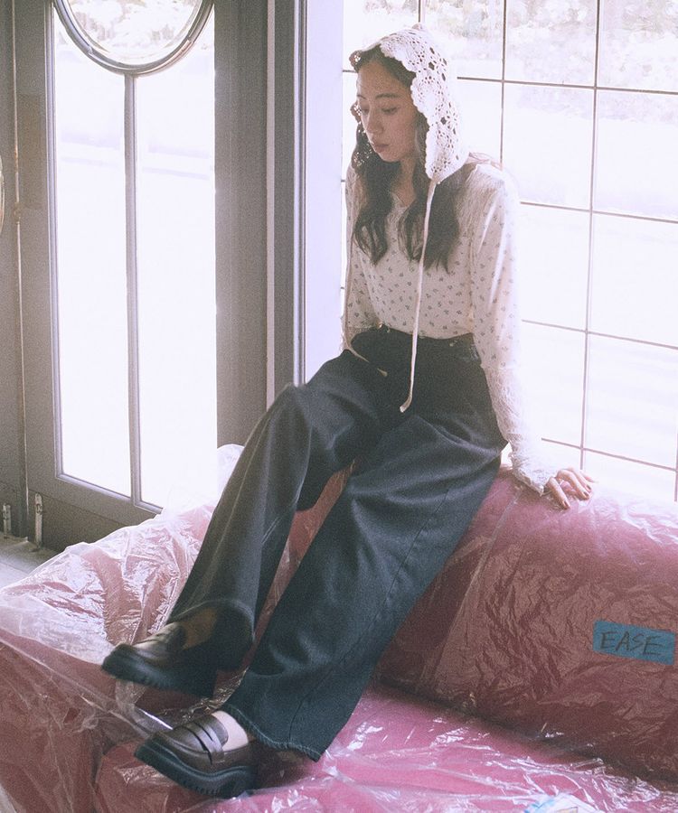 earth music&ecology「レース&times;アイレットプルオーバー」|Tシャツ・カットソー|