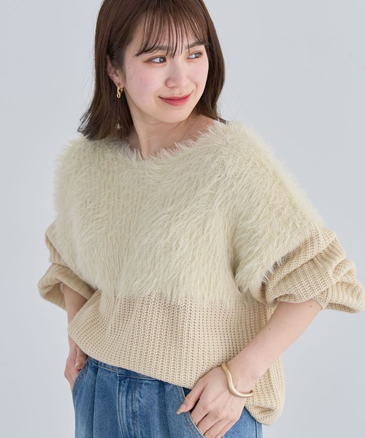 Green Parks「・Petit Fleur シャギーキリカエニット」|ニット・セーター|