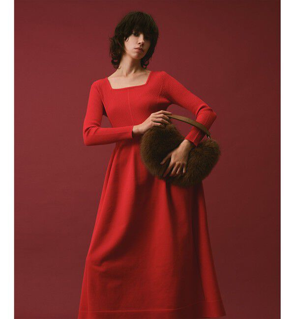 allureville「ウエストマークコクーンニットワンピース」|ワンピース|