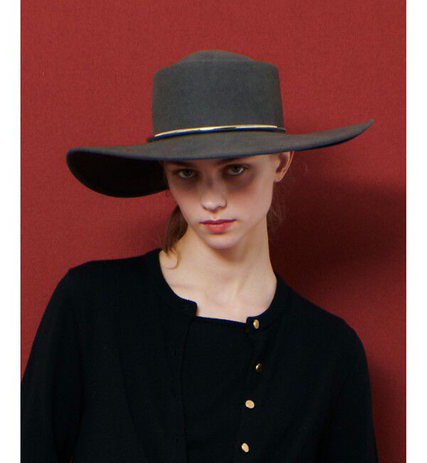 LOULOU WILLOUGHBY「【LOULOU WILLOUGHBY】フェルトチェーンツバヒロハット」|ハット|
