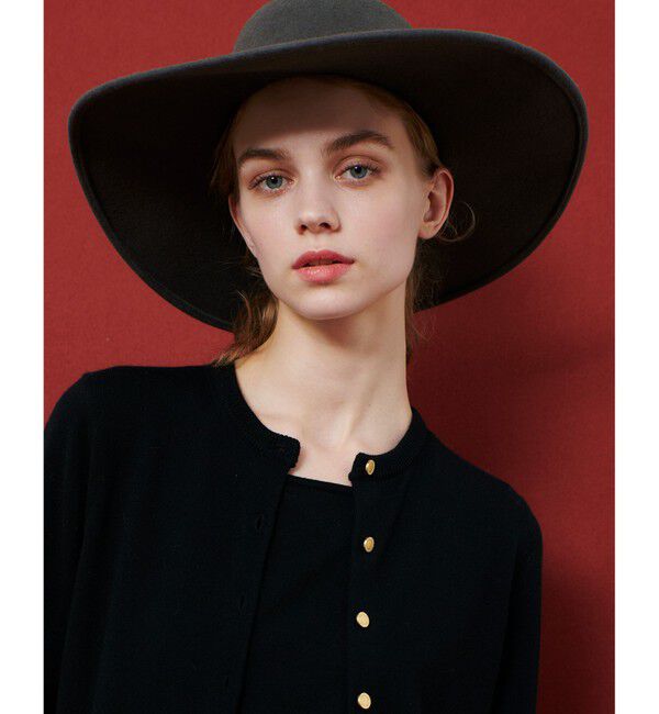 LOULOU WILLOUGHBY「【LOULOU WILLOUGHBY】フェルトチェーンツバヒロハット」|ハット|
