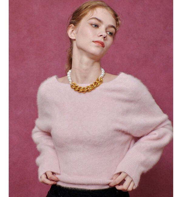 LOULOU WILLOUGHBY「【LOULOU WILLOUGHBY】カシミヤブレンドファー加工Ｖカーディガン」|カーディガン|