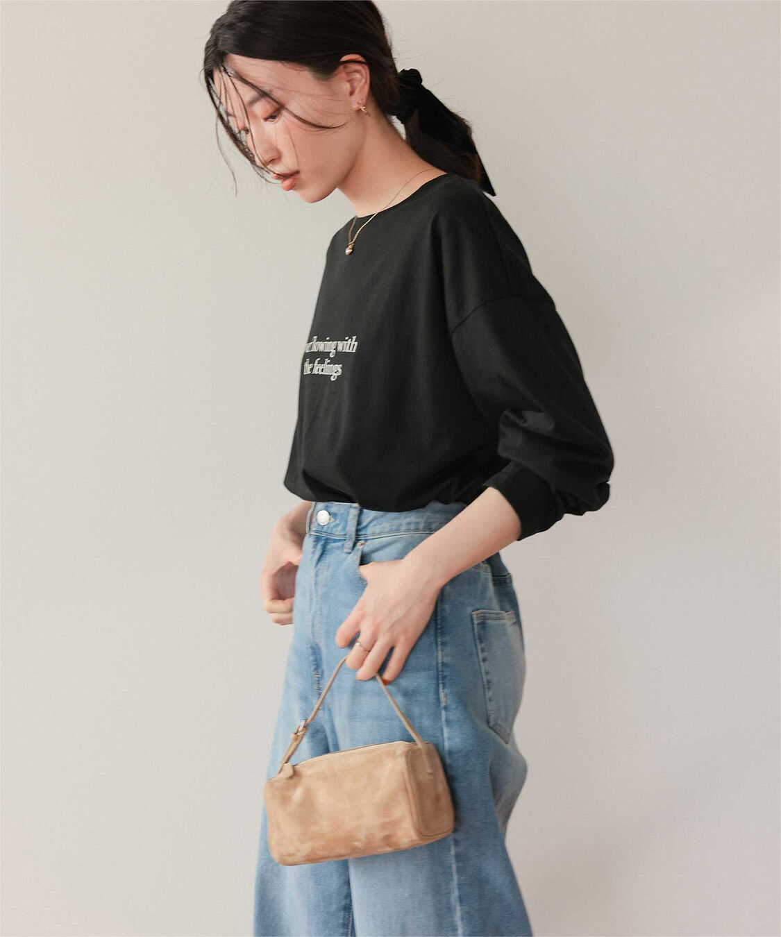 titivate「文字プリントシアーロングTシャツ」|Tシャツ・カットソー|