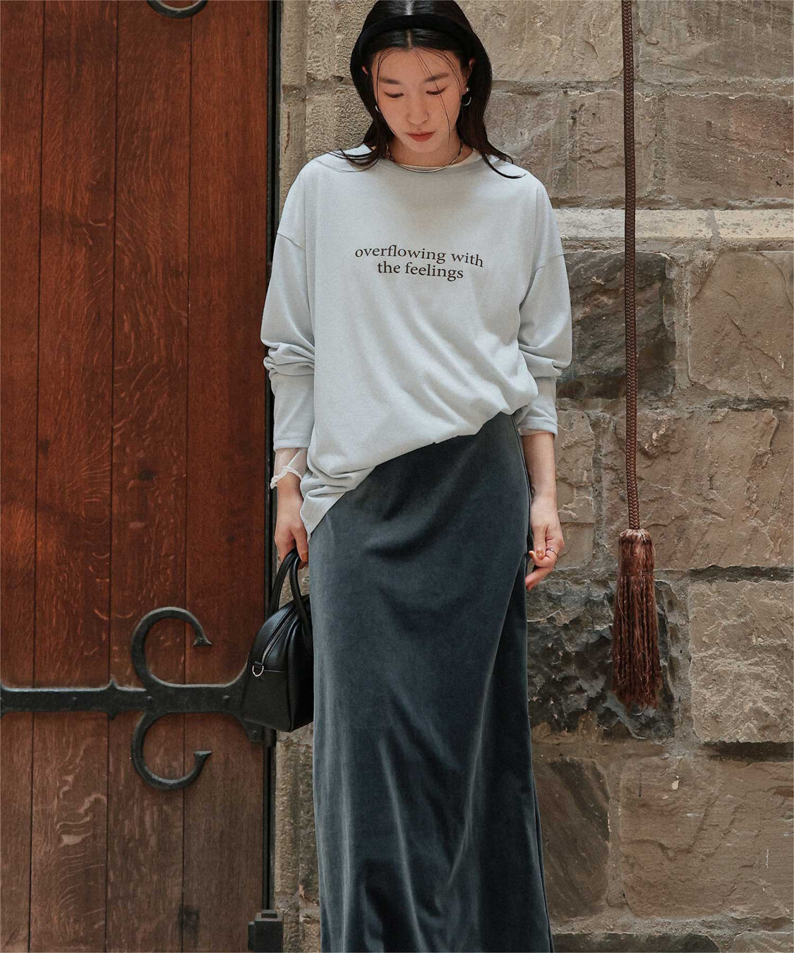 titivate「文字プリントシアーロングTシャツ」|Tシャツ・カットソー|