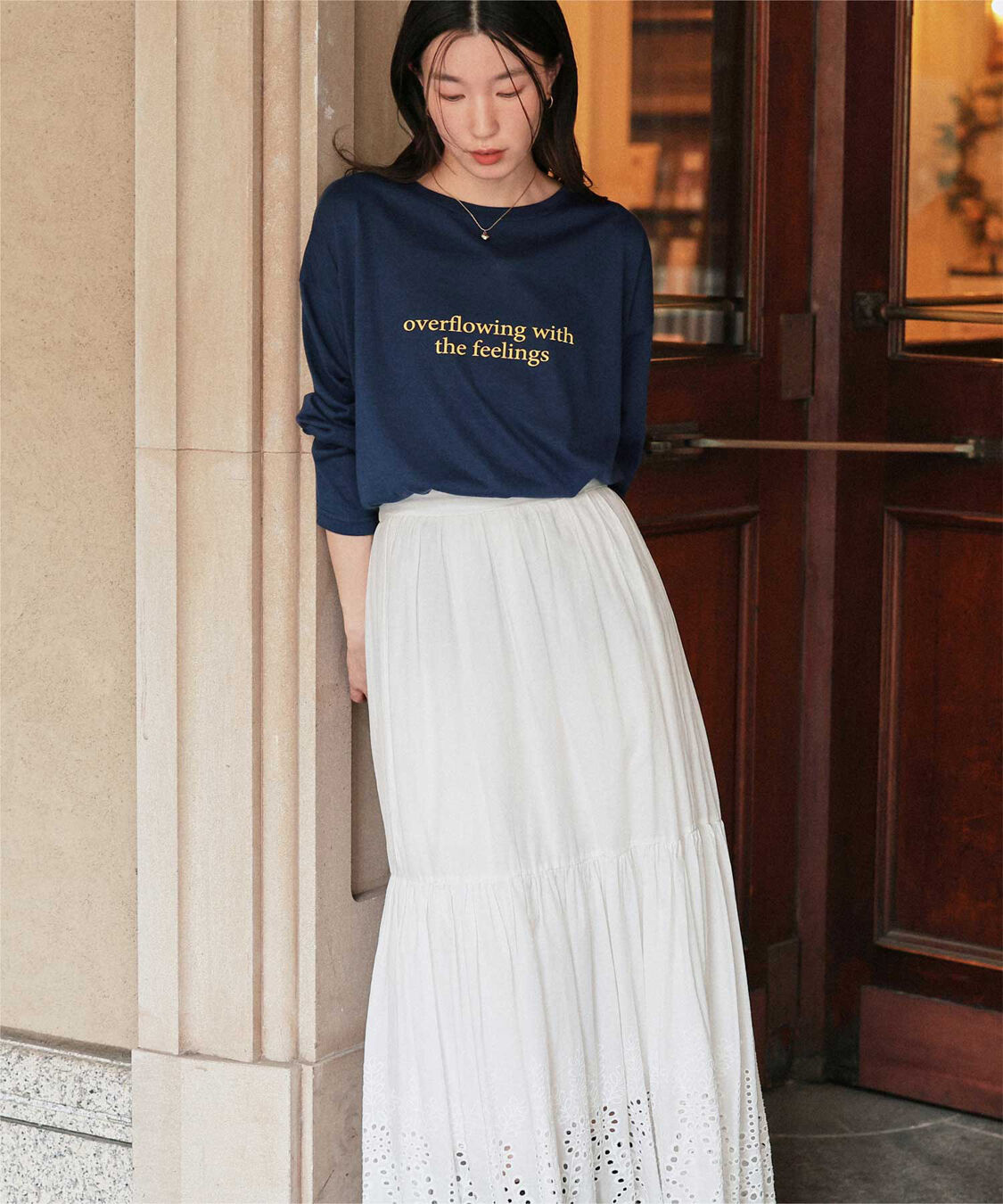 titivate「文字プリントシアーロングTシャツ」|Tシャツ・カットソー|