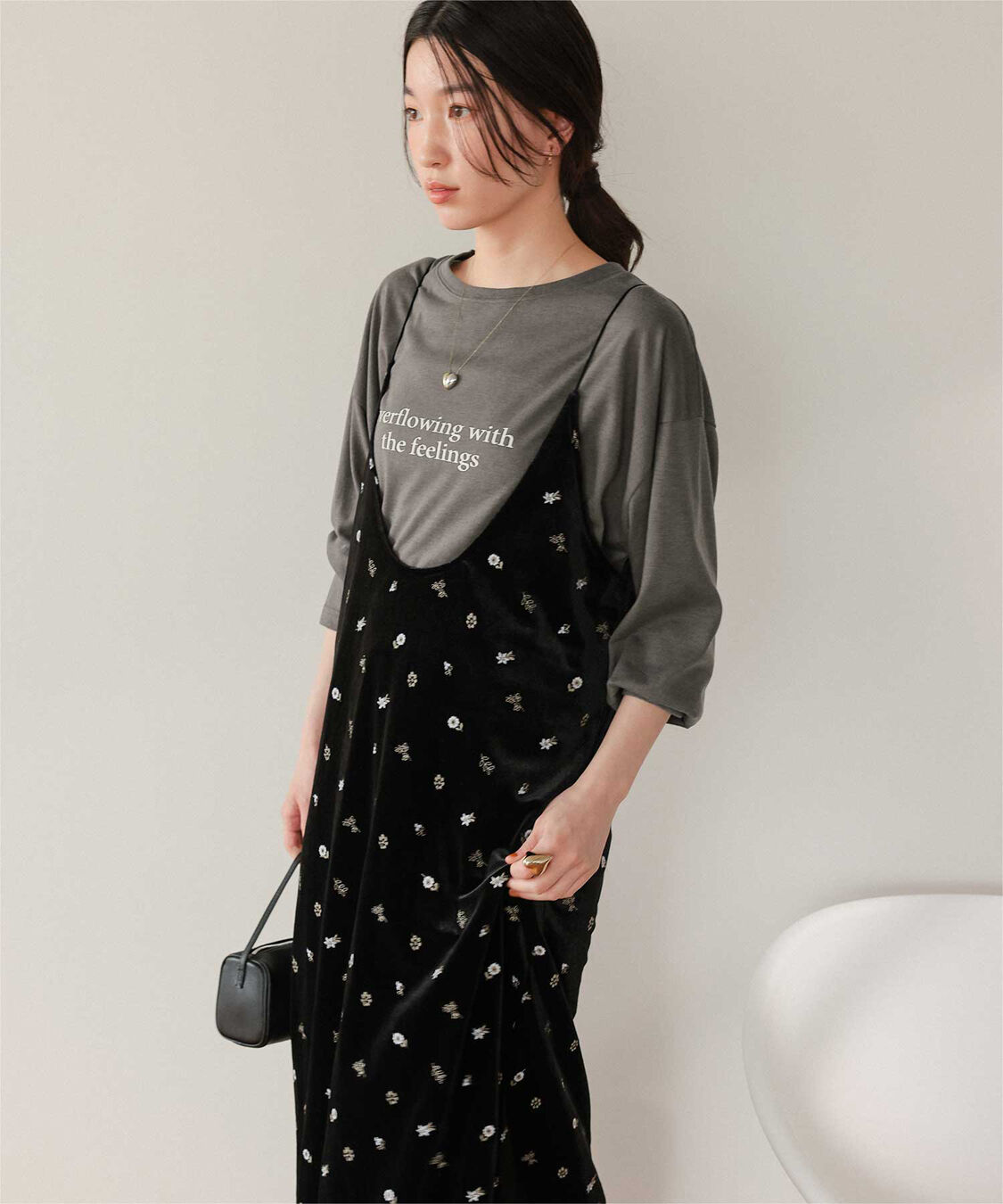 titivate「文字プリントシアーロングTシャツ」|Tシャツ・カットソー|