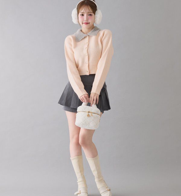  「シャギー襟配色ポロニット」|ニット・セーター|