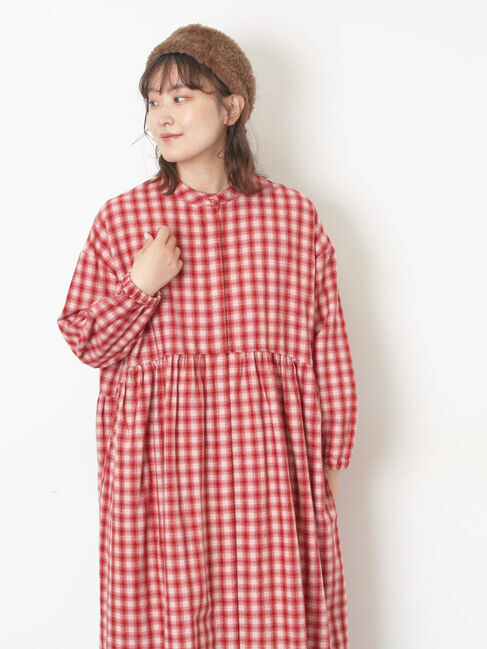 Samansa Mos2「【保温加工】バンドカラーワンピース ≪S/Mサイズ≫」|ワンピース|