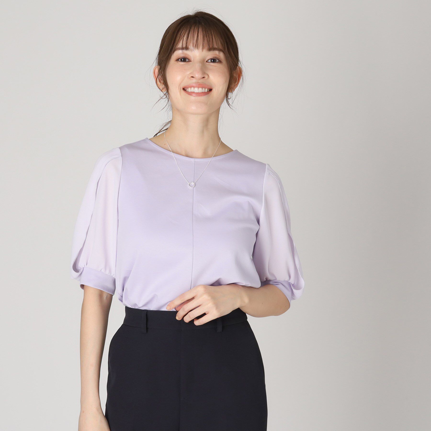 COUP DE CHANCE「【洗える／日本製】ジャージプルオーバー」|シャツ・ブラウス|ラベンダー(080)