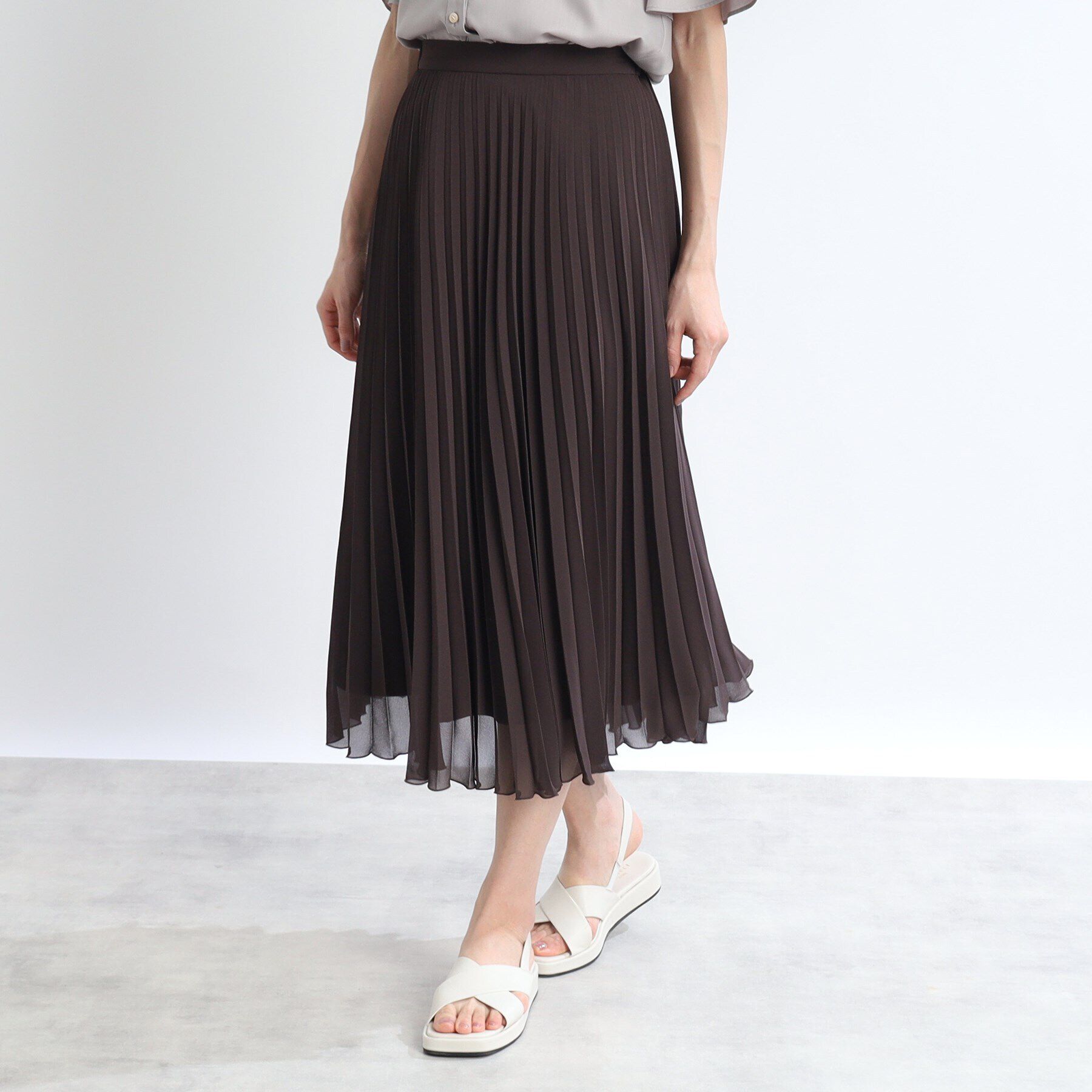 Reflect「【体型カバー／WEB限定カラーあり／手洗い可能】涼しげドライタッチプリーツスカート」|スカート|