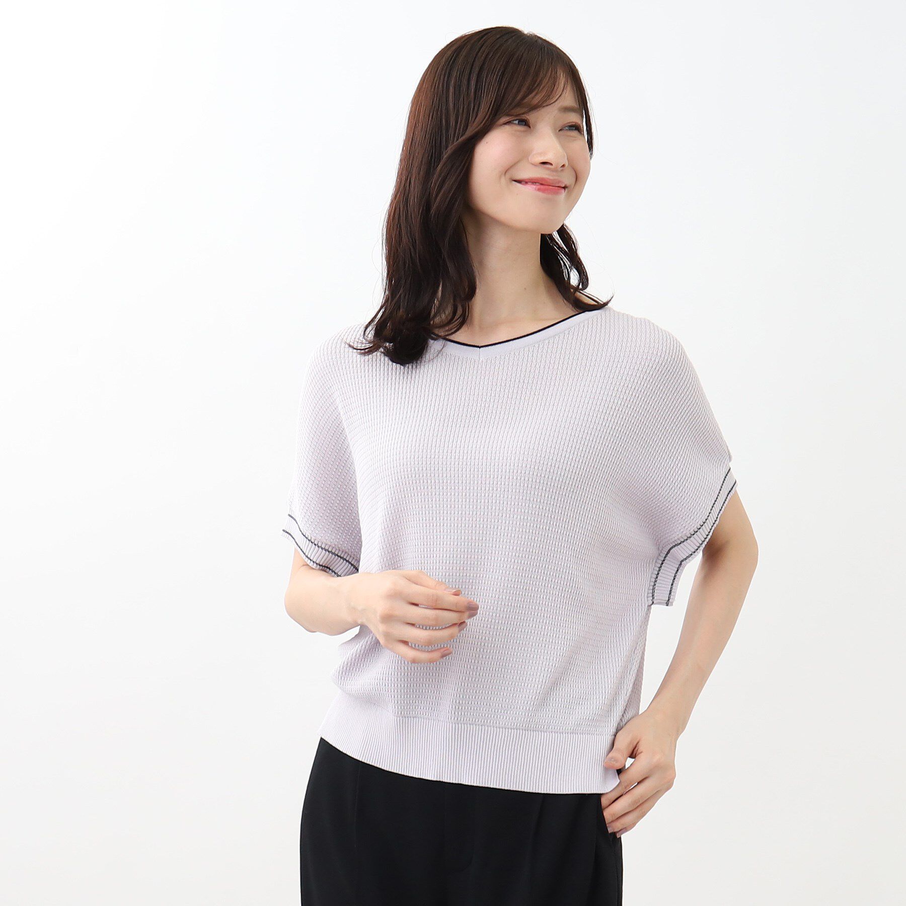 Reflect「【WEB限定カラーあり／洗える】ラメプルオーバーニット」|ニット・セーター|ライトグレー(511