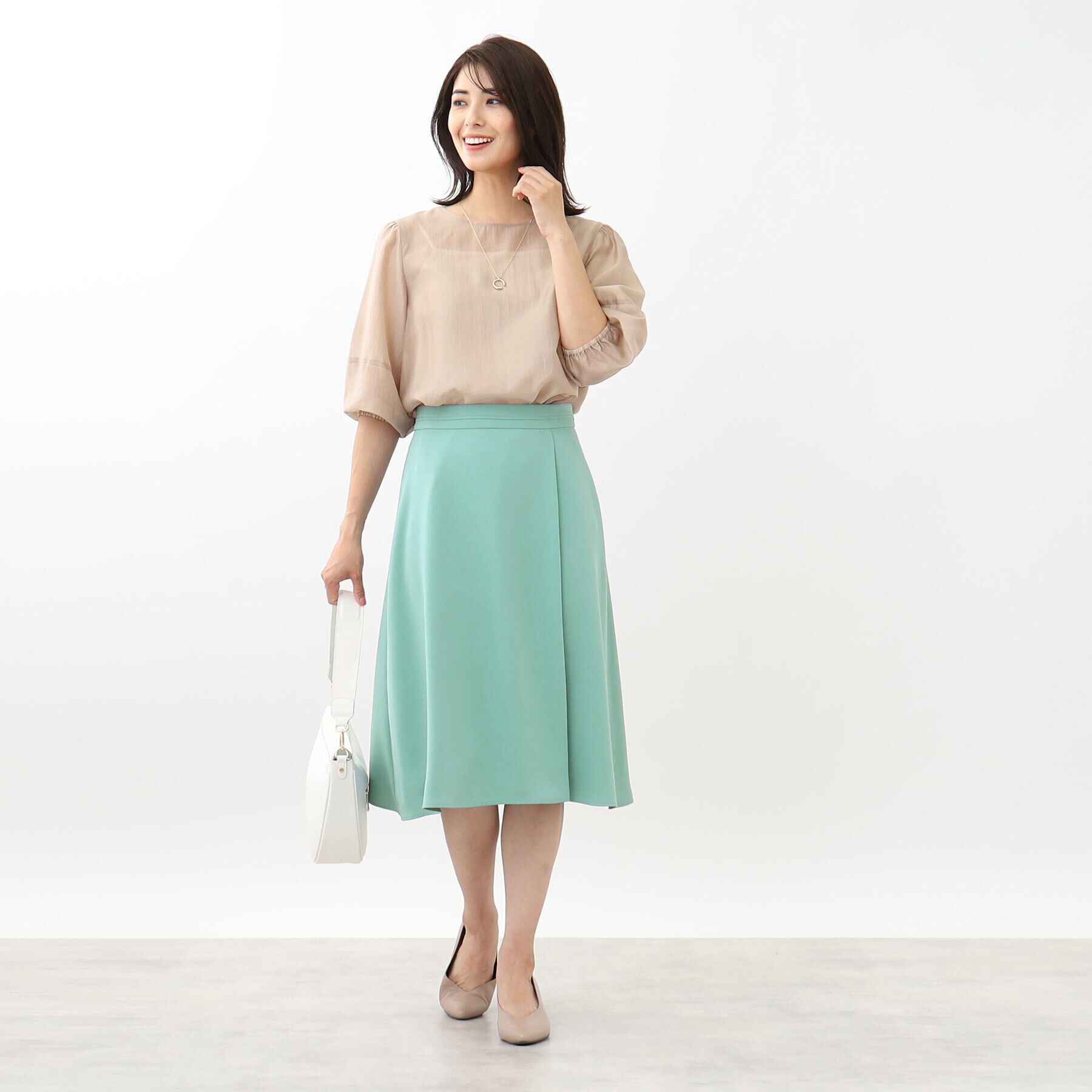 Reflect「【WEB限定カラーあり／マシンウォッシュ】サテンフレアスカート」|スカート|