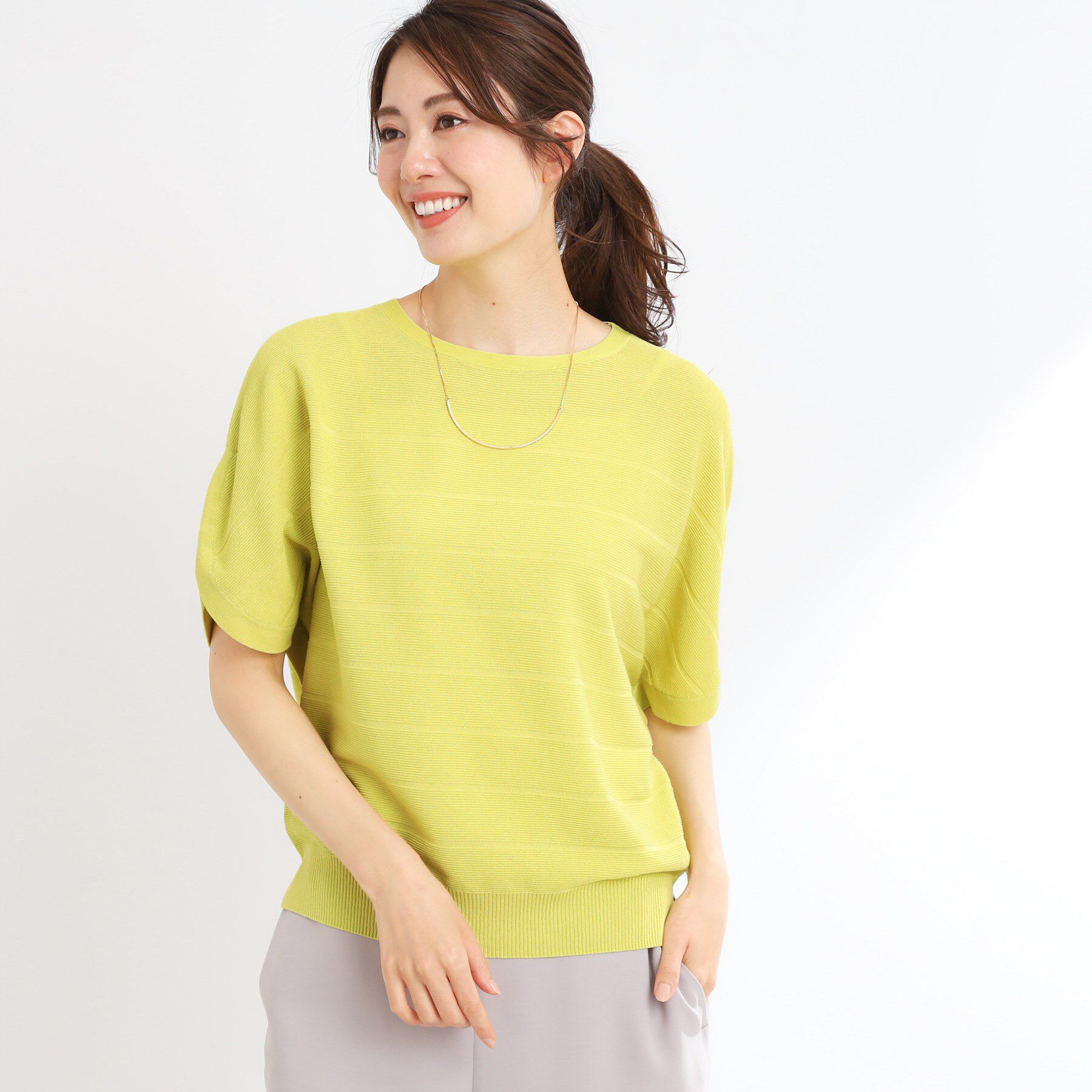 Reflect「ドライタッチプルオーバーニット」|ニット・セーター|イエロー(032)