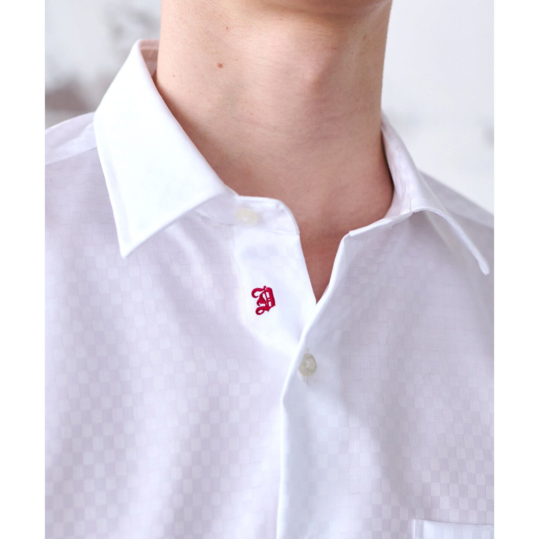 DRESSTERIOR「100双ドビースクエアジャカードシャツ」|シャツ・ブラウス|