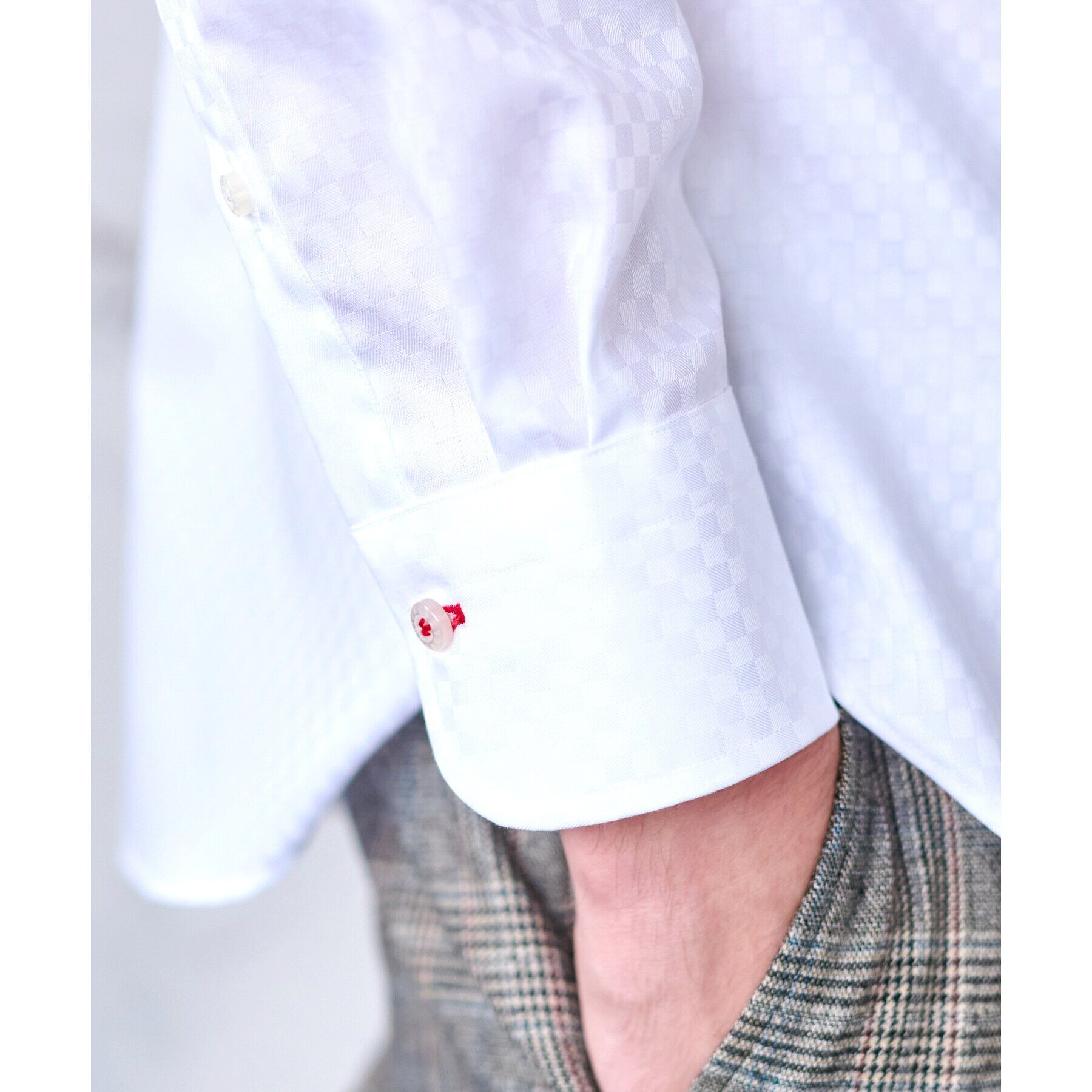 DRESSTERIOR「100双ドビースクエアジャカードシャツ」|シャツ・ブラウス|