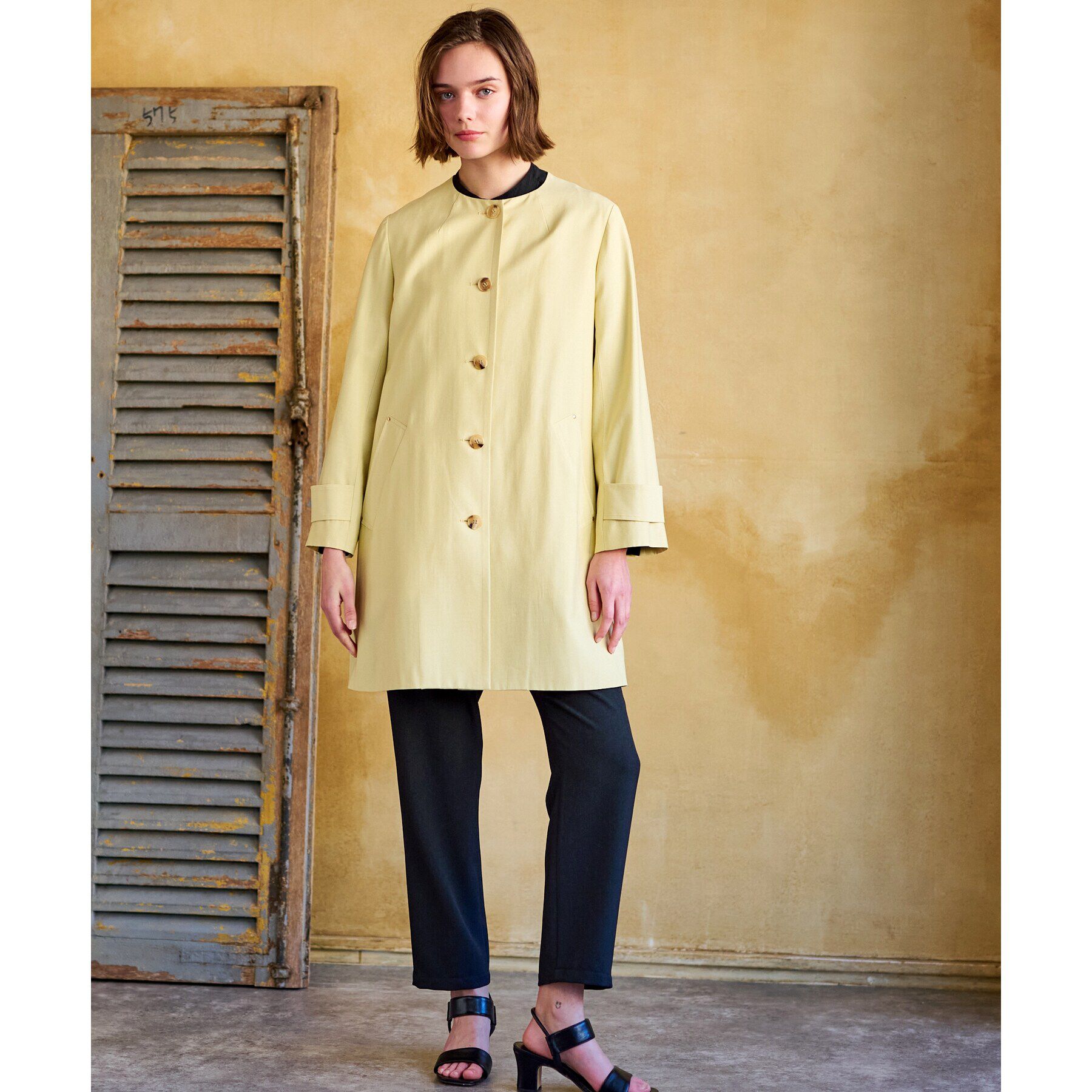 DRESSTERIOR「【セレモニーにも】ノーカラーコート」|ノーカラーコート|