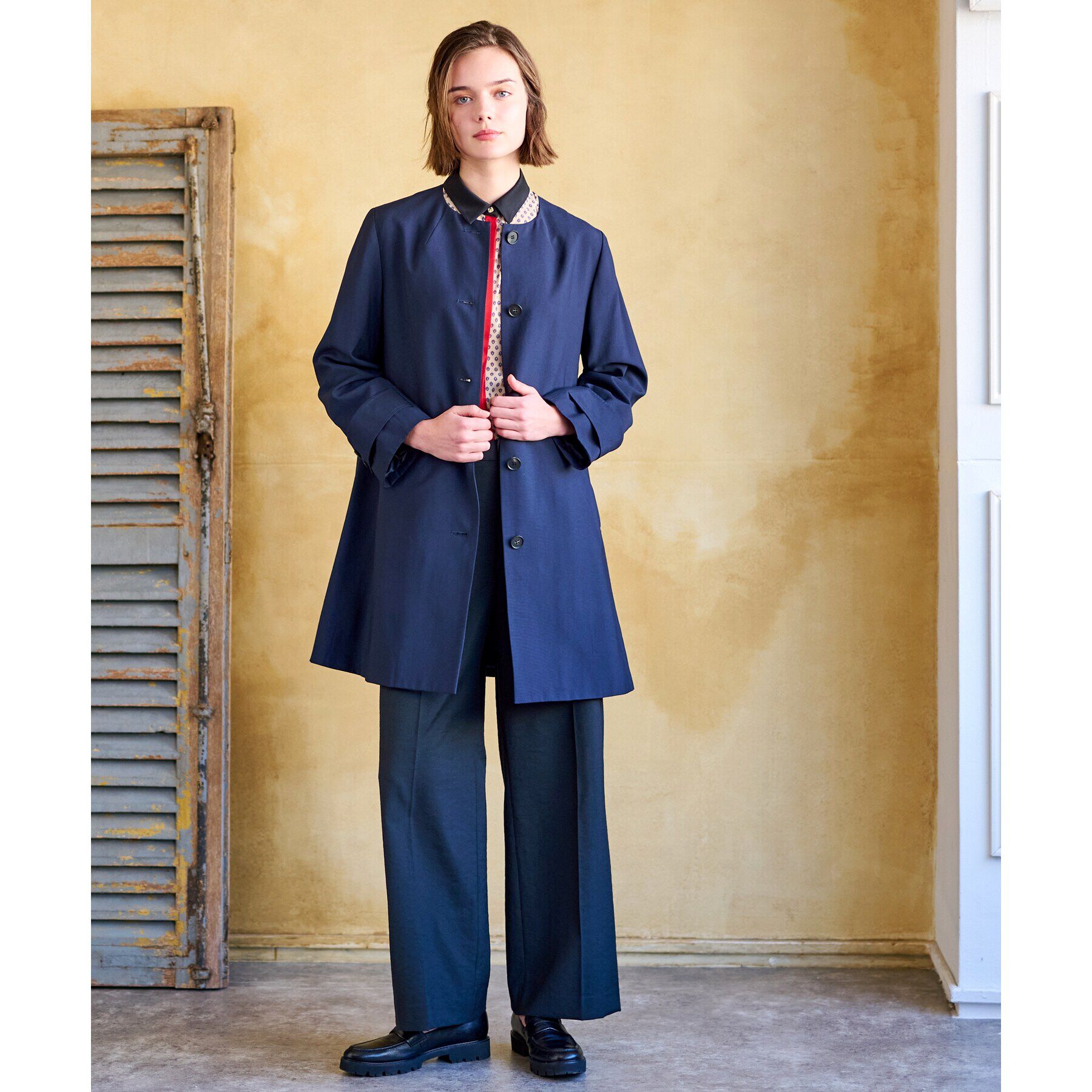 DRESSTERIOR「【セレモニーにも】ノーカラーコート」|ノーカラーコート|