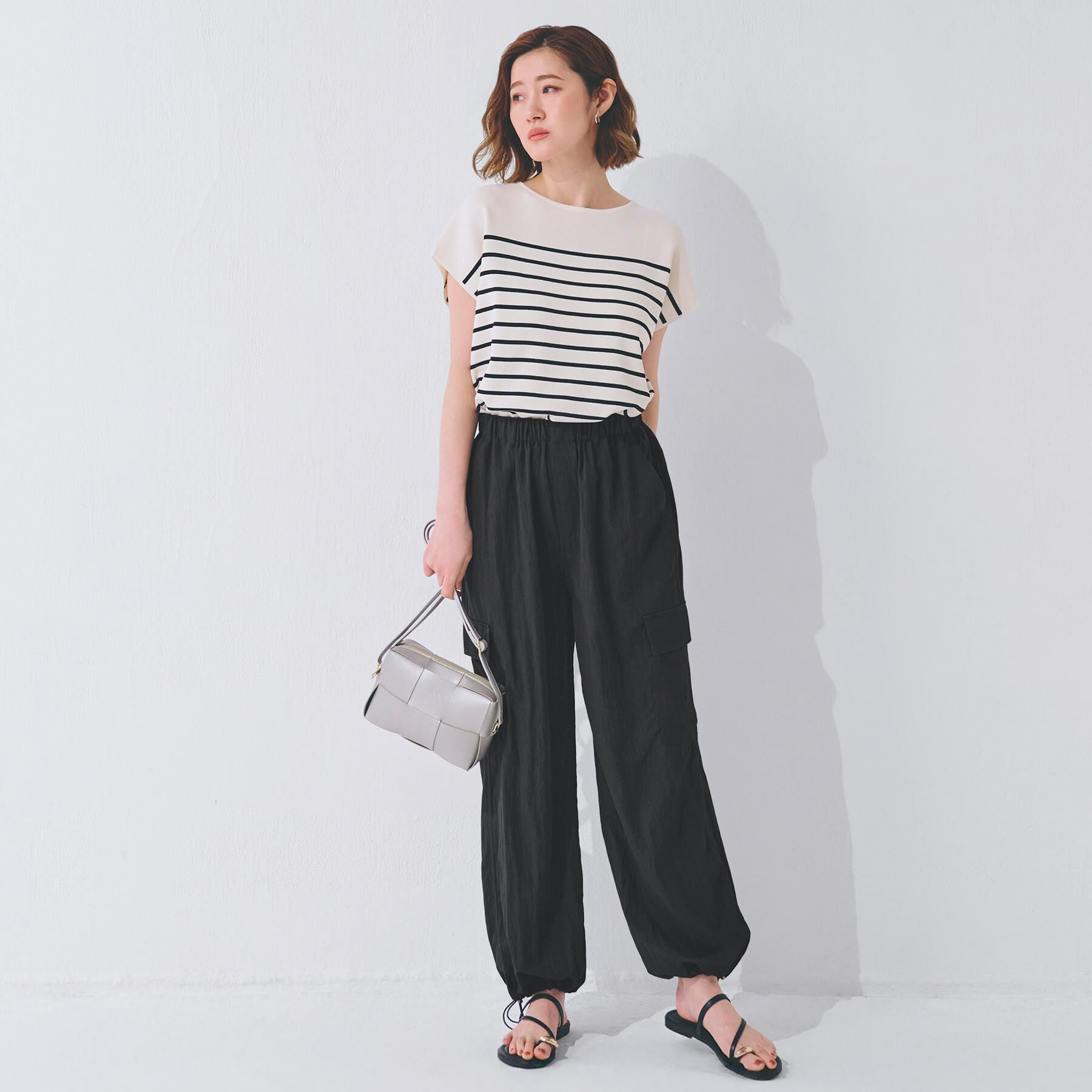 grove「【嬉しい機能付き】やわらかドライタッチフレンチスリーブニット」|ニット・セーター|