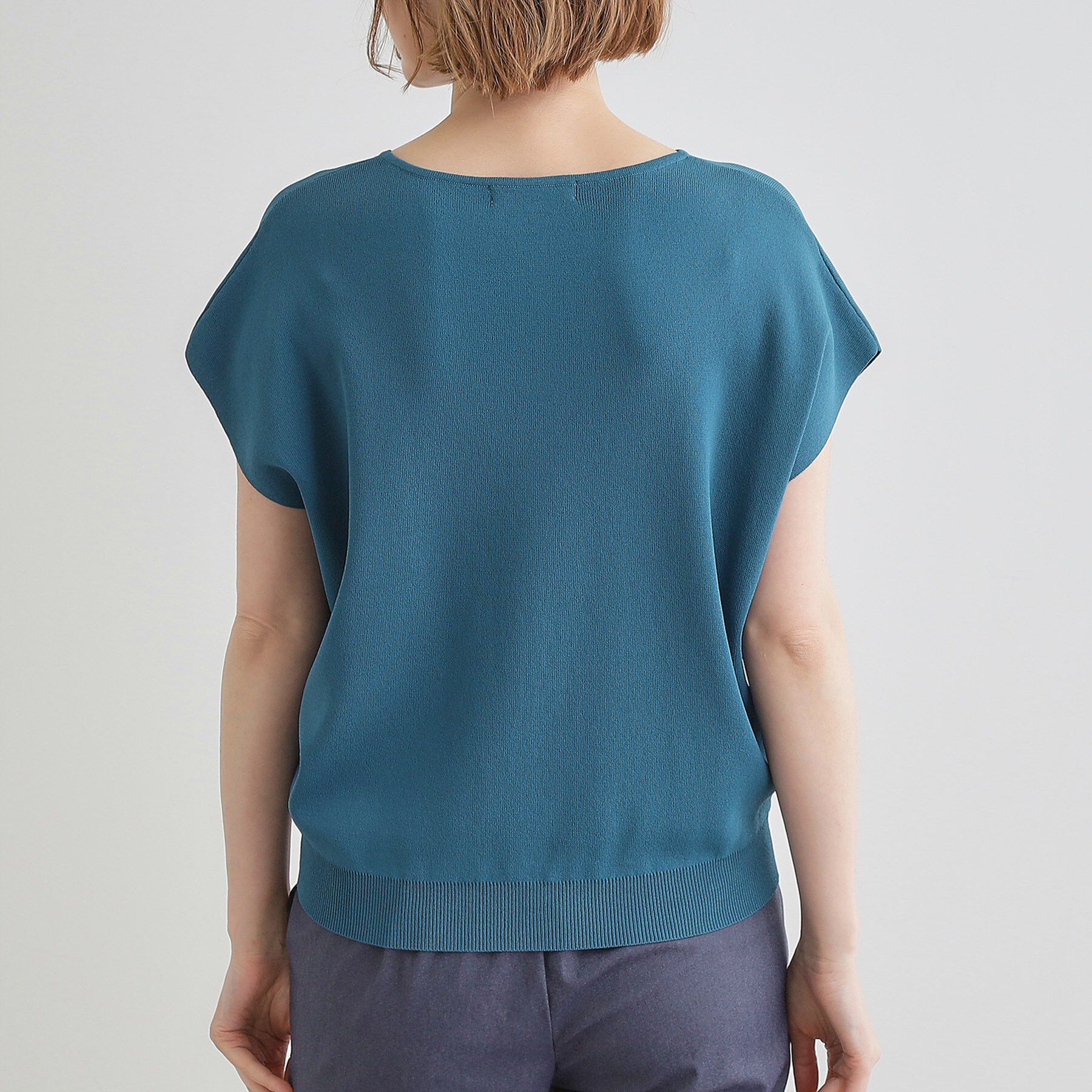 grove「【嬉しい機能付き】やわらかドライタッチフレンチスリーブニット」|ニット・セーター|