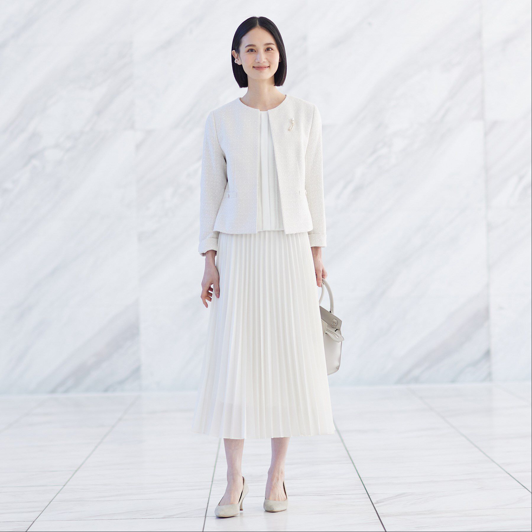 INDIVI「【洗える／ウエストゴム】アコーディオン調プリーツスカート」|スカート|