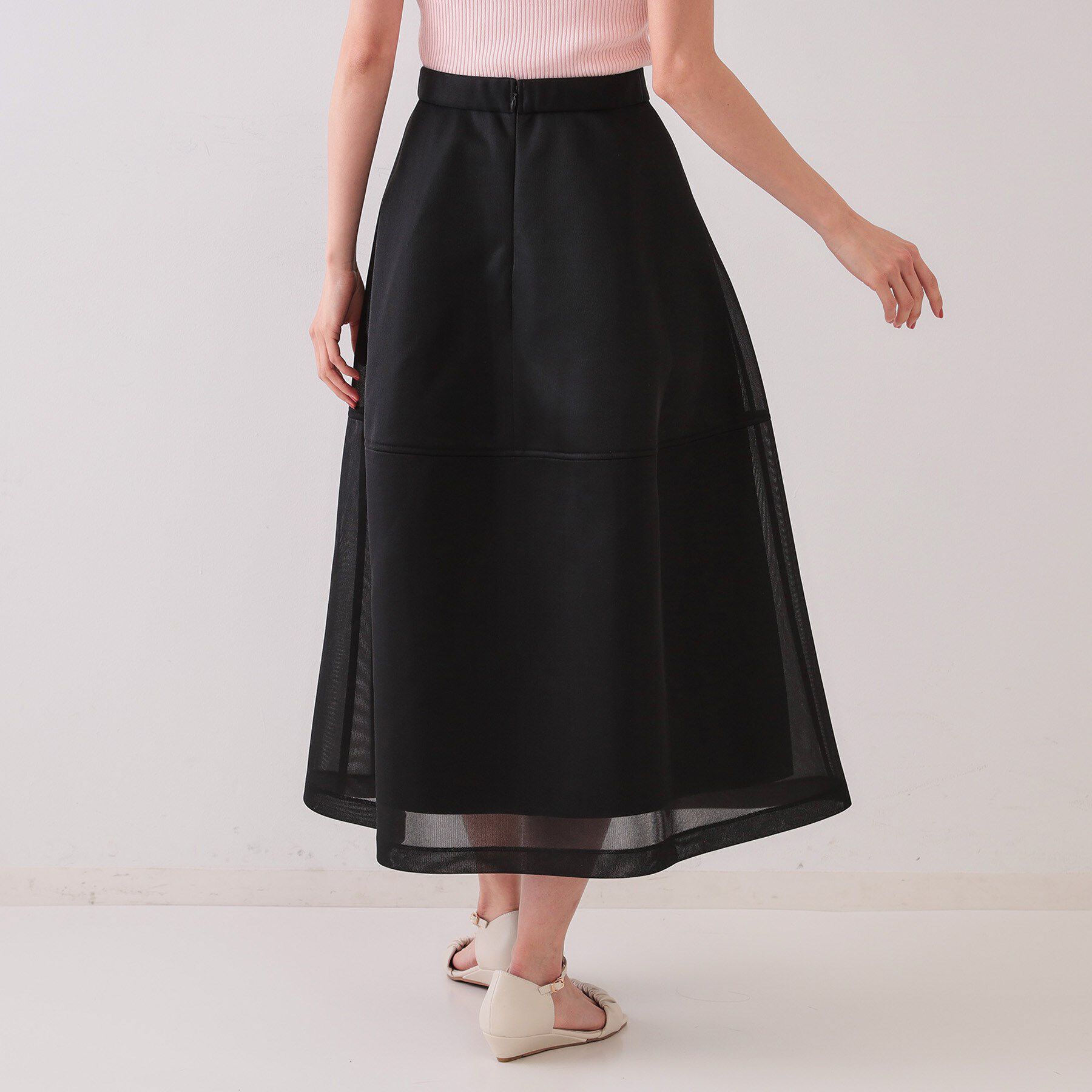 OPAQUE.CLIP「《美人百花掲載》スポンディッシュシアーフレアスカート【洗濯機洗い可】」|スカート|