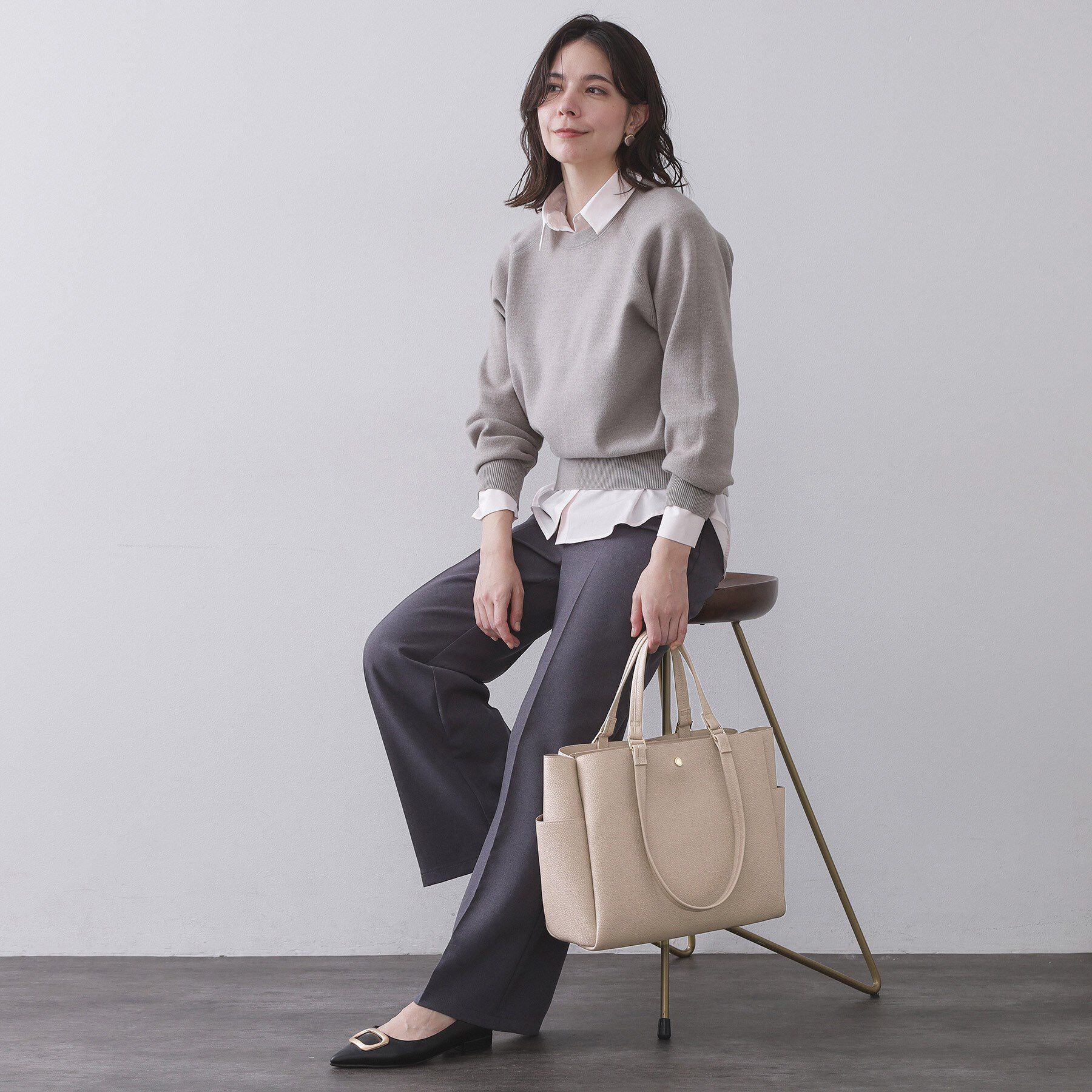 OPAQUE.CLIP「シュリンク合皮大容量トートバッグ【人間工学／軽量／A4サイズ対応／2WAY】」|トートバッグ|