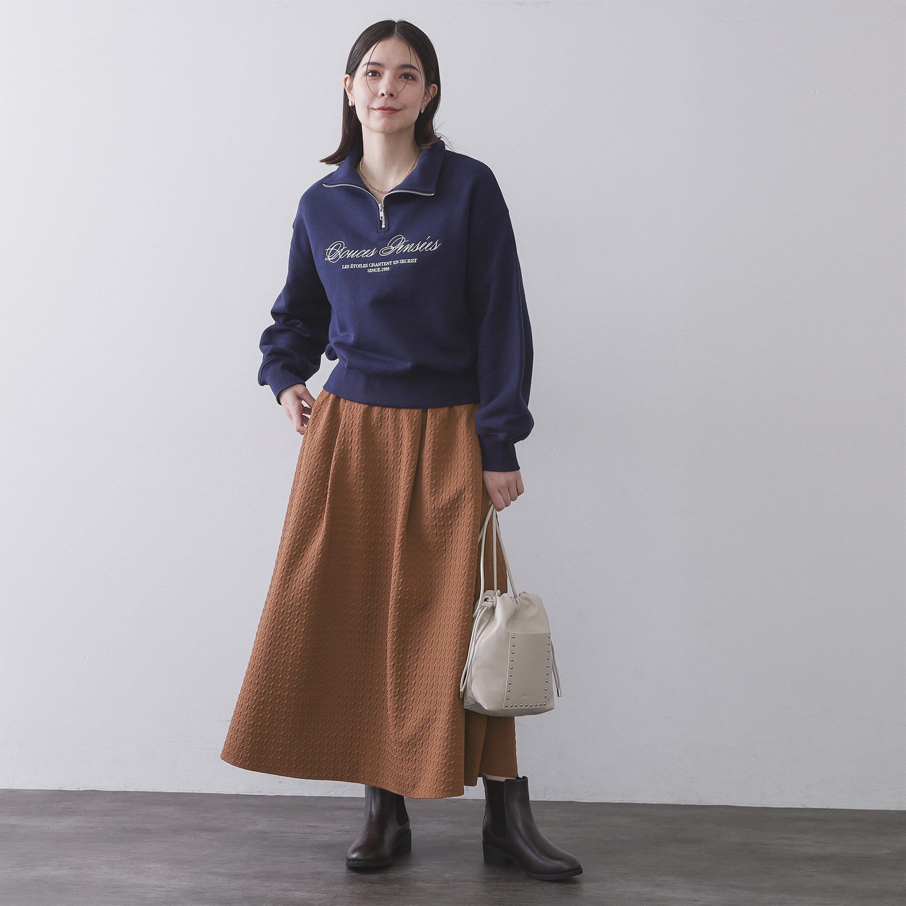 OPAQUE.CLIP「チドリエンボスフレアスカート【洗濯機OK】」|スカート|