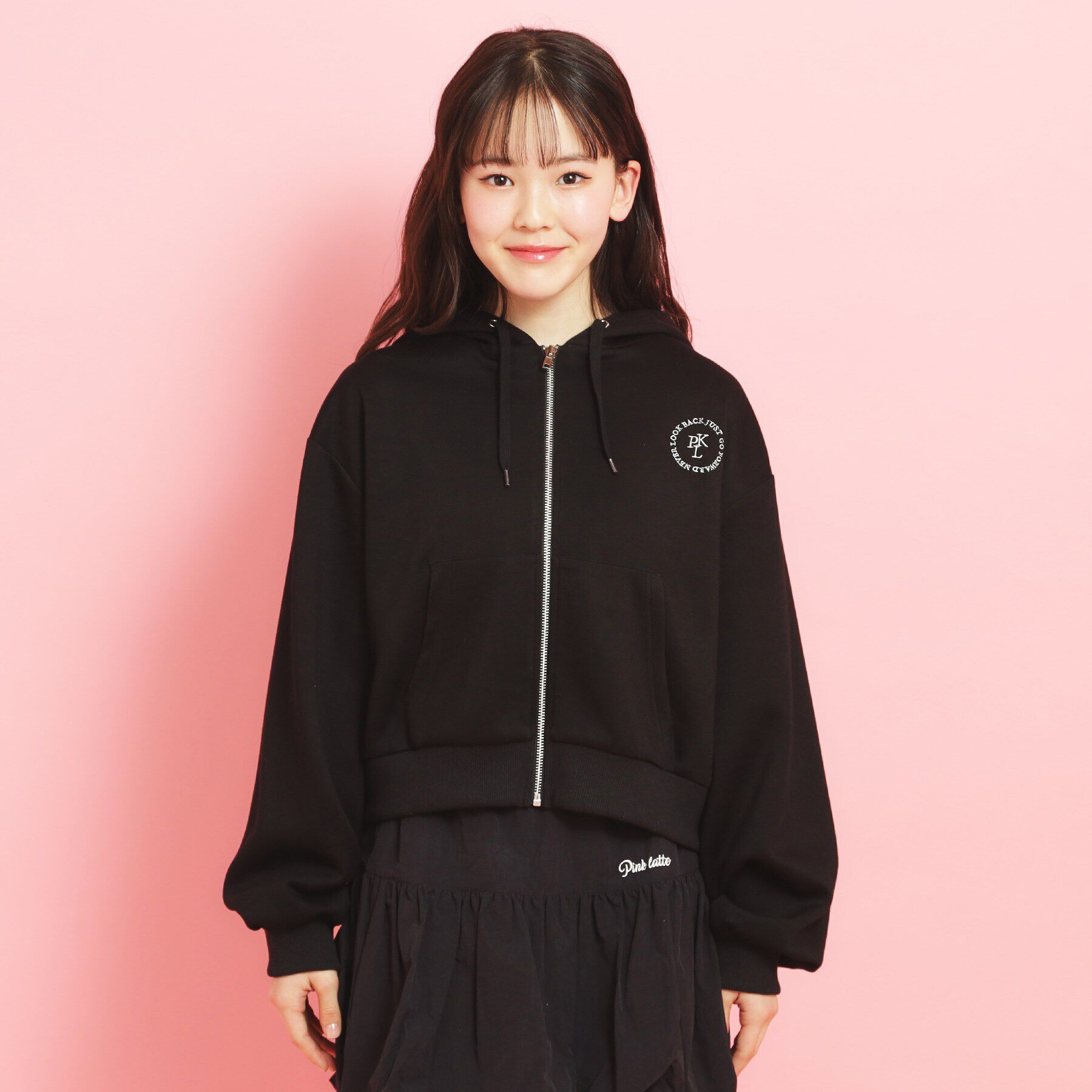 PINK-latte「フード付きジップパーカ」|パーカー|