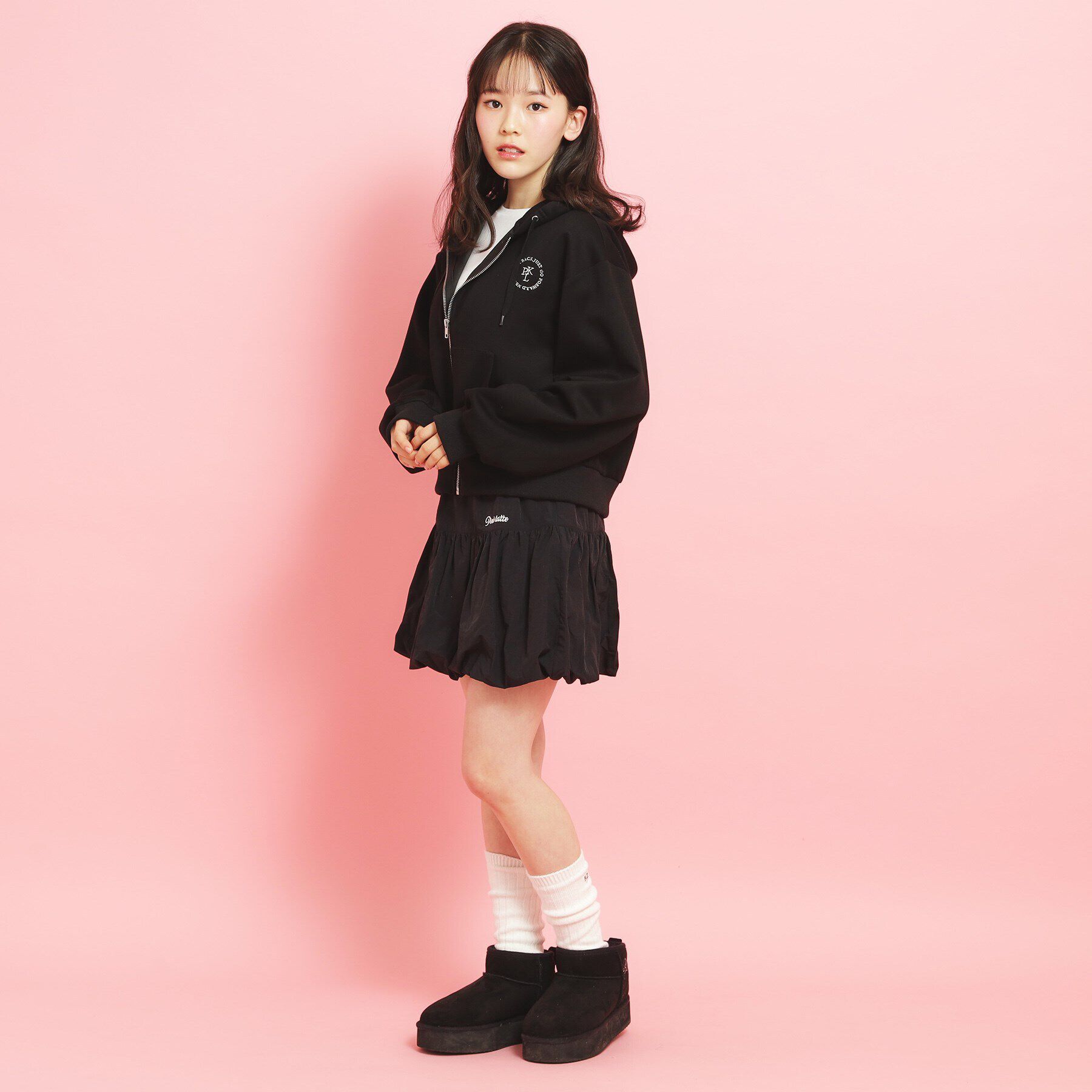 PINK-latte「フード付きジップパーカ」|パーカー|