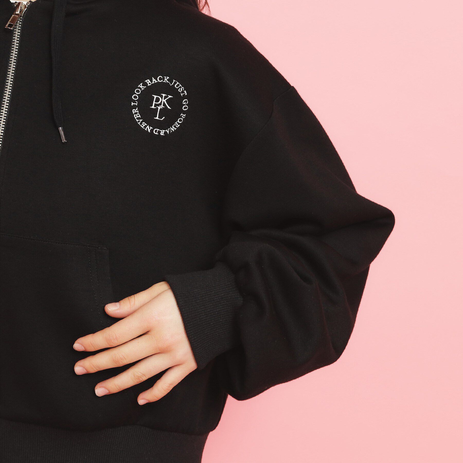 PINK-latte「フード付きジップパーカ」|パーカー|