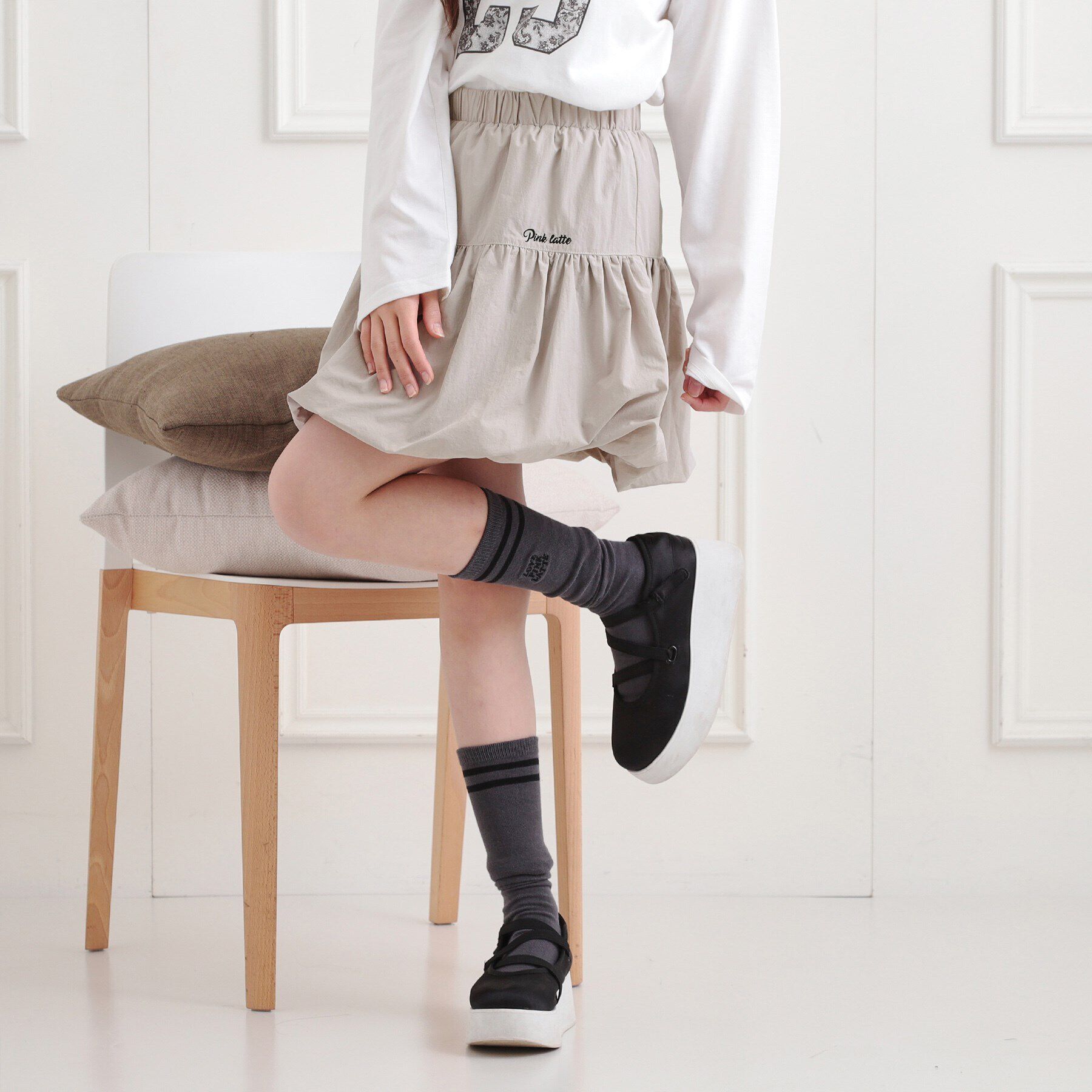 PINK-latte「シンプルバルーンスカート」|スカート|