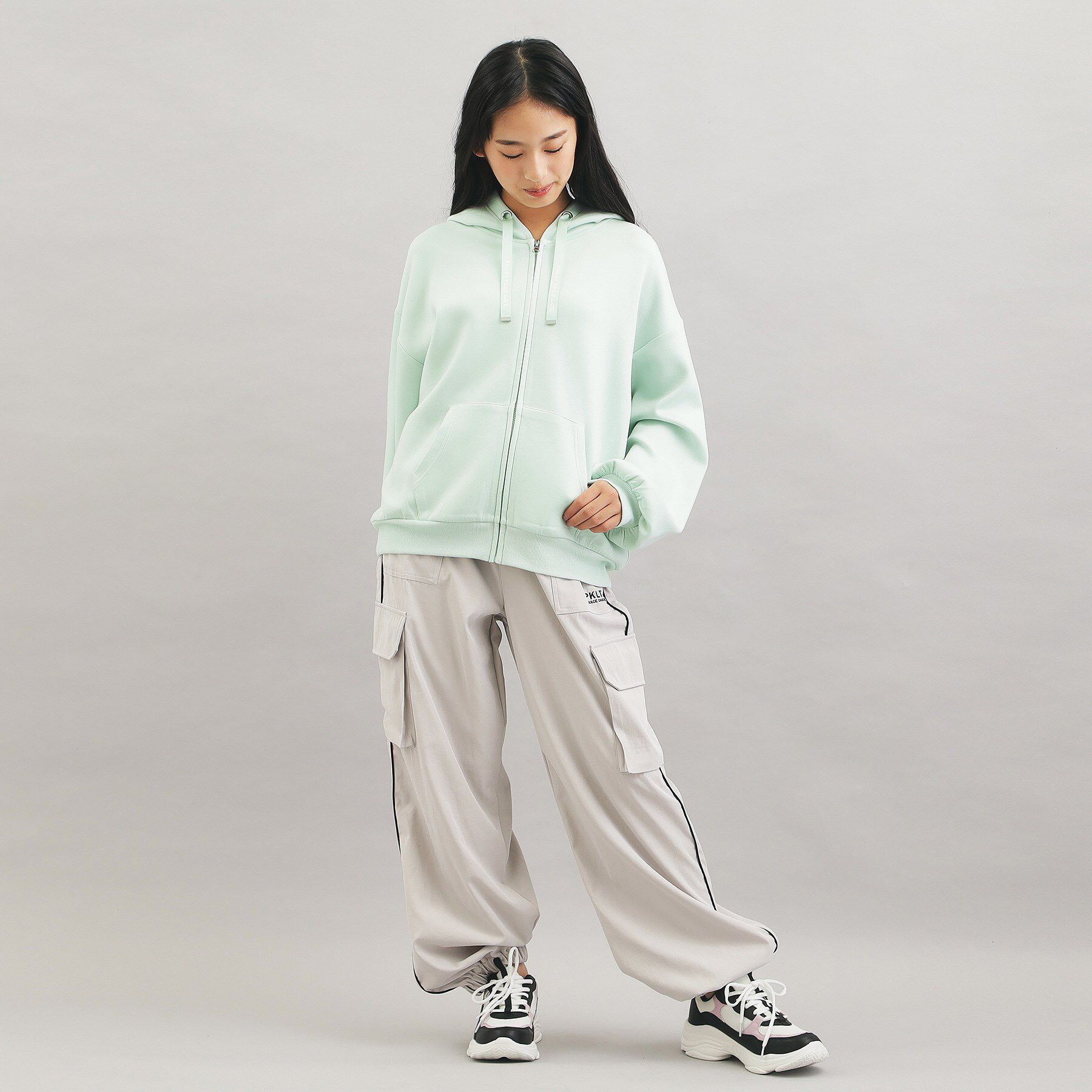 PINK-latte「ダンボールポンチパーカー」|カーディガン|