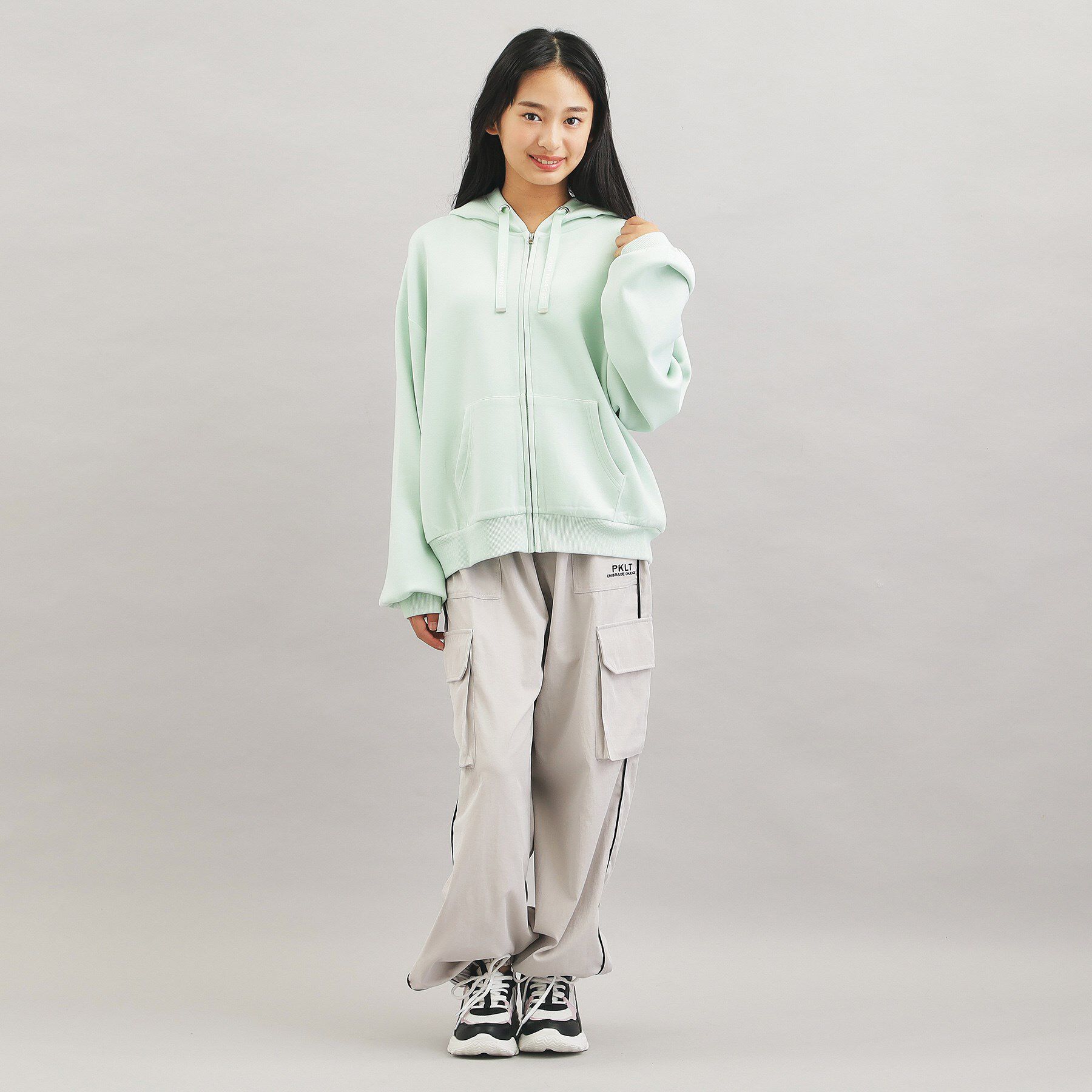 PINK-latte「ダンボールポンチパーカー」|カーディガン|