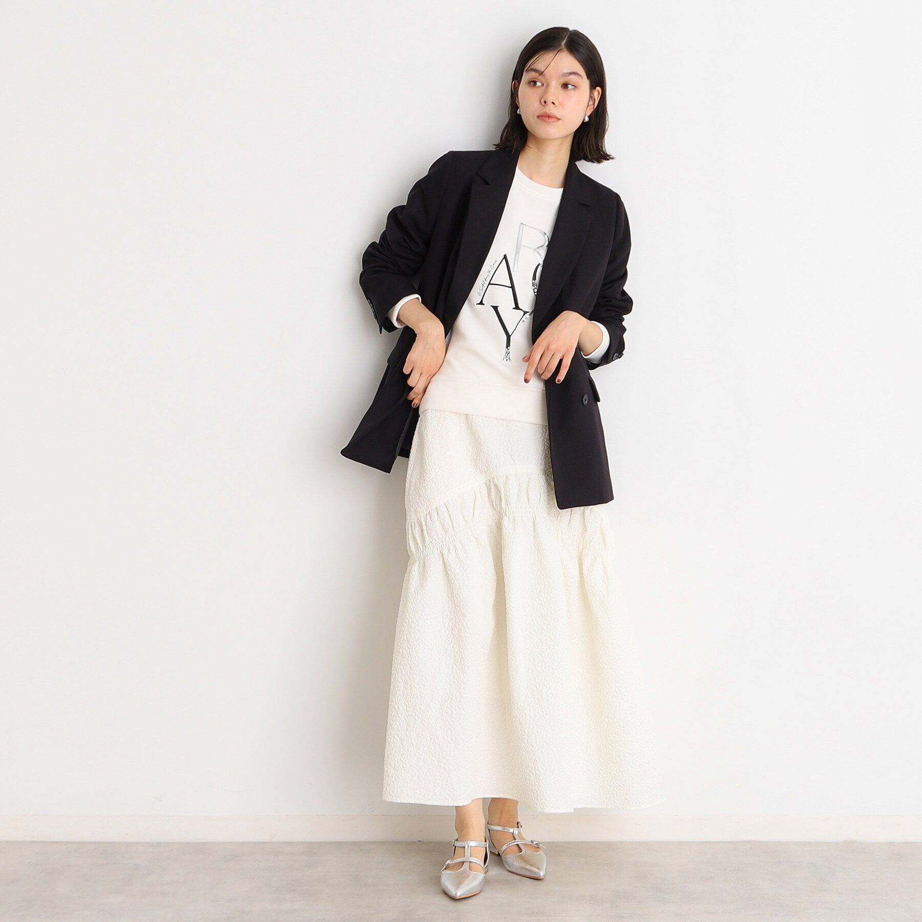 THE SHOP TK「ぽこぽこ切替スカート【洗濯機OK】」|スカート|