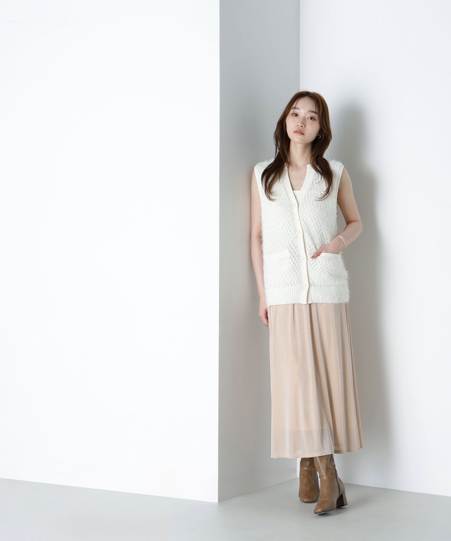  「ベロアライクナロースカート」|スカート|