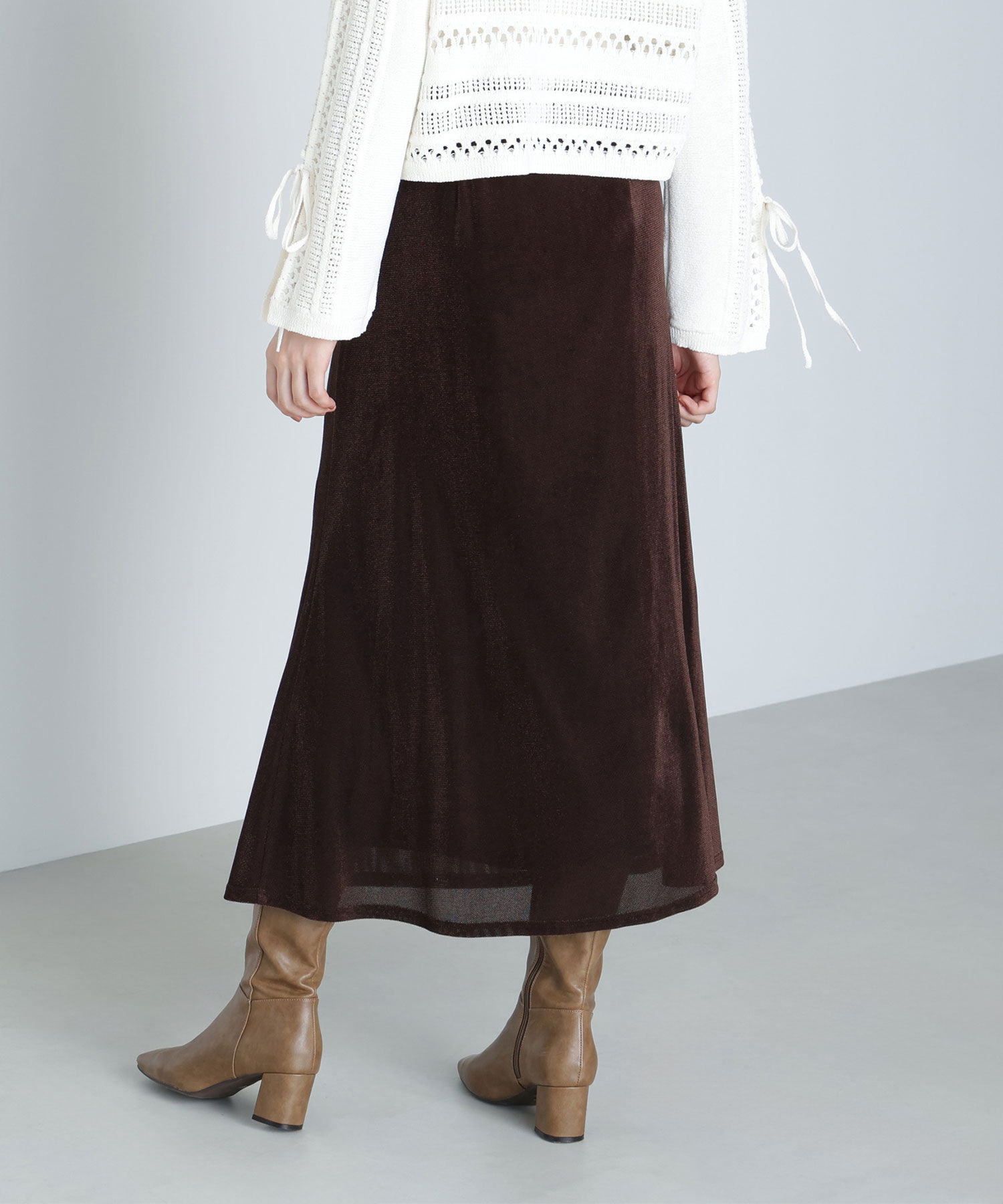  「ベロアライクナロースカート」|スカート|