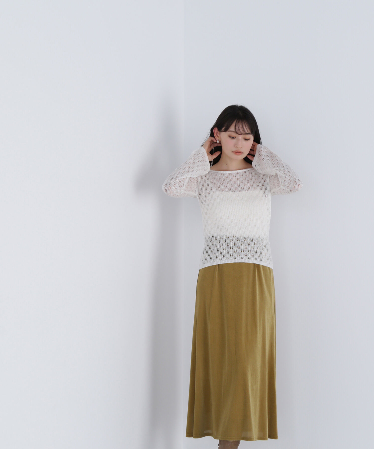  「ベロアライクナロースカート」|スカート|