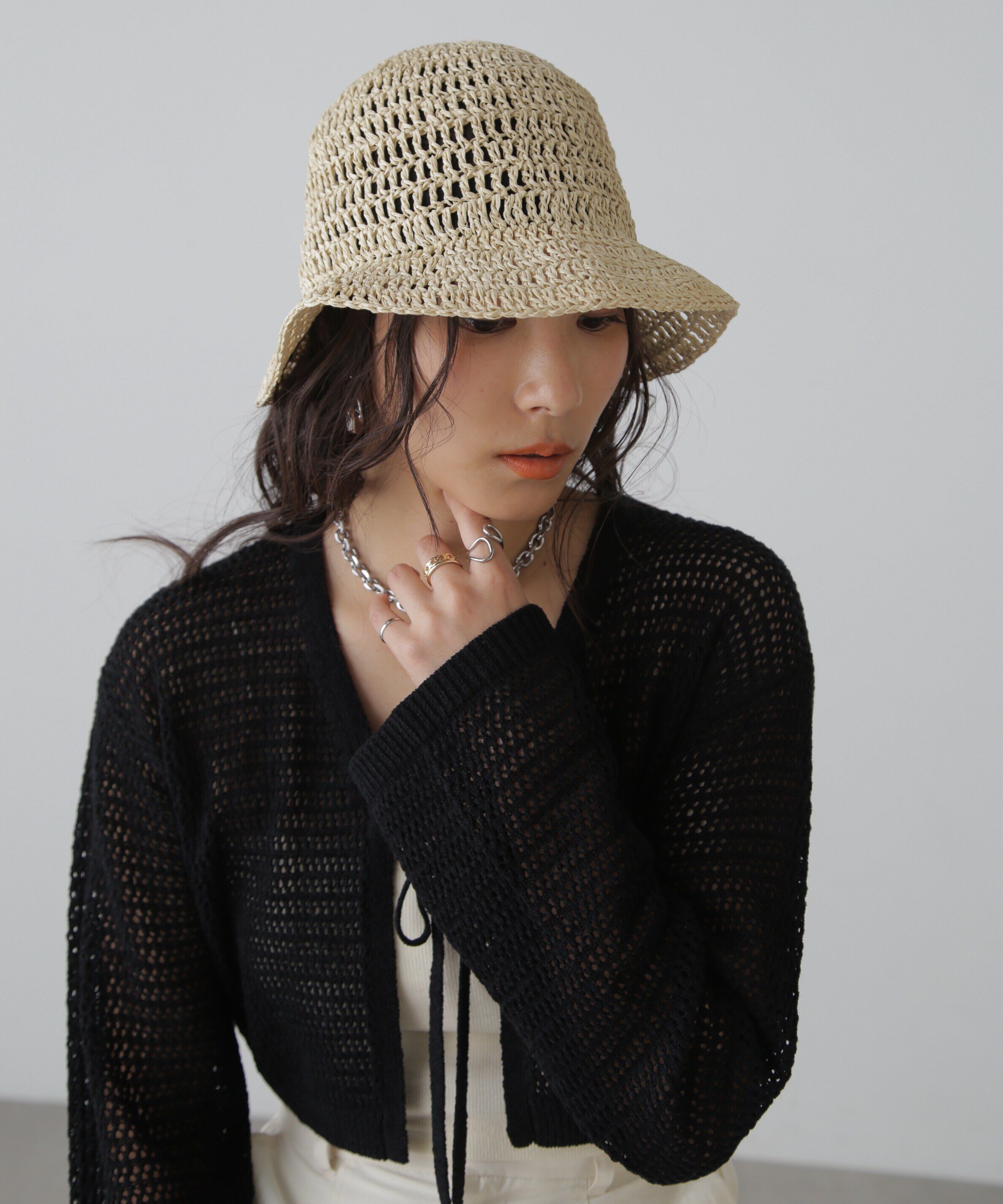  「ペーパークロシェキャペリンハット」|ソックス|